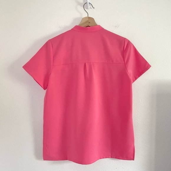 NWT Figs Limited Edition Nata Zip Henley Scrub Top Neon Pink XS - Picture 3 of 16